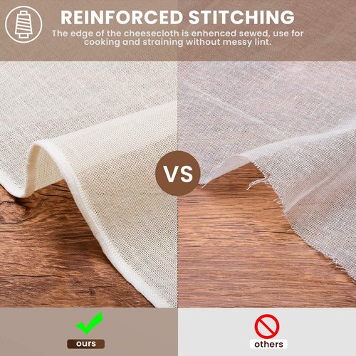 Grade 100 Precut Cheesecloth by [Brand Name] - Ultra Fine Straining & Cooking Cloth | 15 x 15'' 4 Pack, 100% Unbleached Cotton