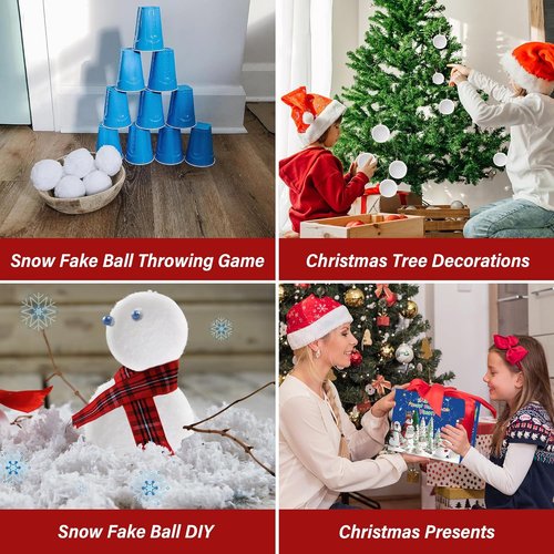 Homiar 150 PCS Snow Toy Balls - Indoor Artificial Snowballs for Kids | Fun Parent-Child Interactive Game