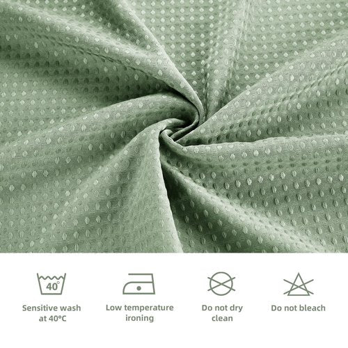 LaCyan 3 in 1 Waterproof Waffle Weave Shower Curtain and Clear Liner Set with 12 Stainless Steel Hooks Double Sided for Bathroom 72 Inches Heavy Duty Polyester Fabric Shower Curtains 72x72