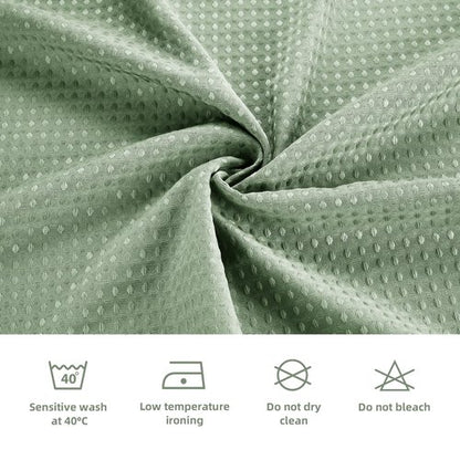 LaCyan 3 in 1 Waterproof Waffle Weave Shower Curtain and Clear Liner Set with 12 Stainless Steel Hooks Double Sided for Bathroom 72 Inches Heavy Duty Polyester Fabric Shower Curtains 72x72
