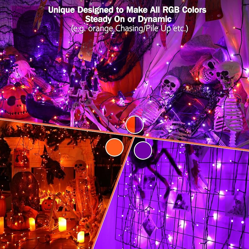 Outdoor RGBW 300 LED String Lights with 8 Modes, Green Wire – BrizLabs