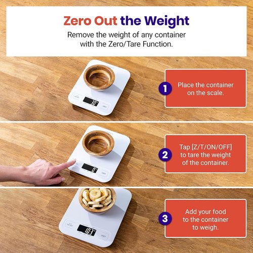 Etekcity Digital Kitchen Scale - Accurate Weighing in Grams & Ounces for Baking & Cooking | White