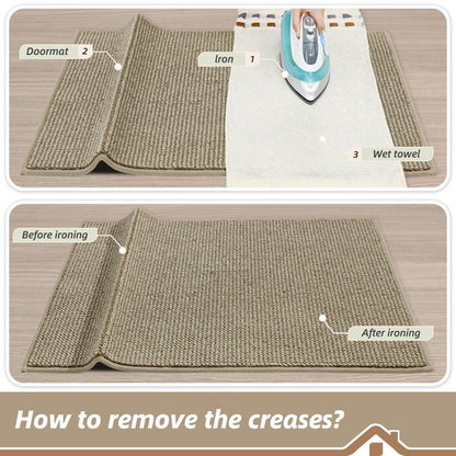 BEQHAUSE Dirt Trapper Door Mat 24" x 36", Non-Slip Washable Doormats Entrance Mat, Dirt Resistant and Absorbent Welcome Mat, Low Profile Floor Mats for Front Back Door and Entryway, Light Beige