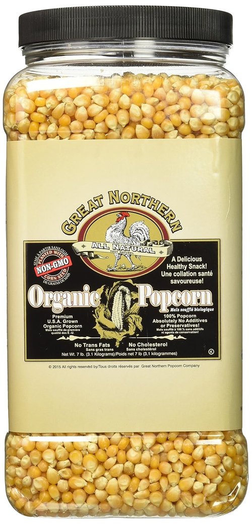 Great Northern Popcorn | Organic Popcorn Kernels - 7lbs Resealable Jug for Microwave & Stovetop Popping