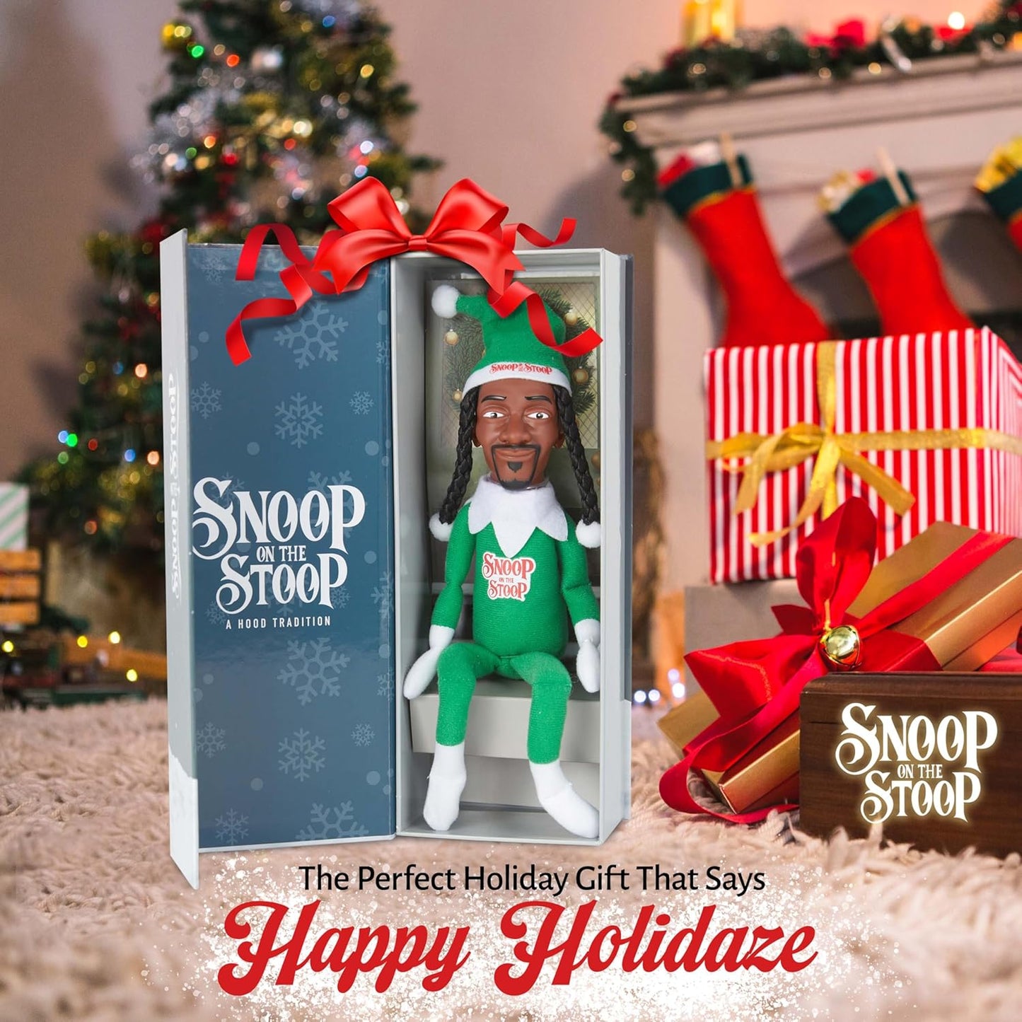 Snoop Dogg Christmas Shelf Décor - 12” Snoop on The Stoop Figurine for Festive Home Styling