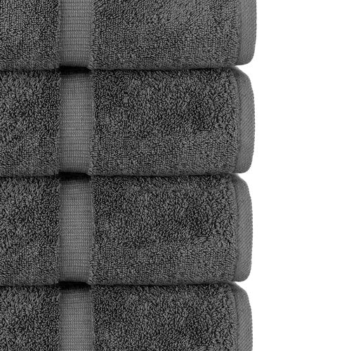Chakir Turkish Linens | Hotel & Spa Quality 100% Cotton Premium Turkish Towels | Soft & Absorbent (4-Piece Bath Towels, Dark Gray)