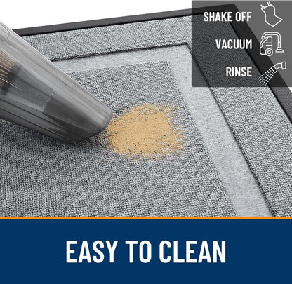 OLANLY Indoor Outdoor Front Door Mat - Waterproof All-Weather Doormat, Easy Clean, 29.5x17, Ash Gray