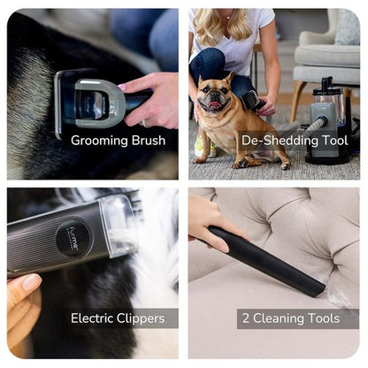 FURME Professional Plus Pet Grooming Vacuum Kit - Quiet & Safe Dog & Cat Grooming Tools | 2L Canister