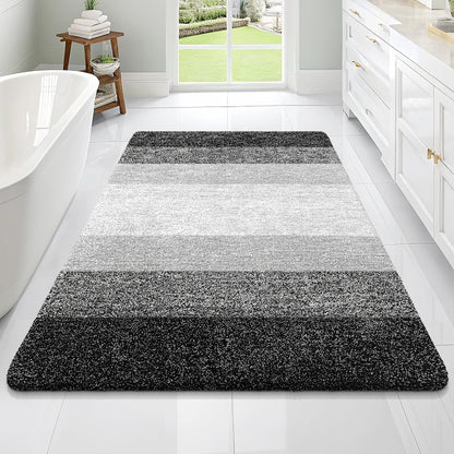 OLANLY Bathroom Rugs - Extra Soft Microfiber Mat with Rubber Backing | Quick Dry, Machine Washable, 70x46, Black
