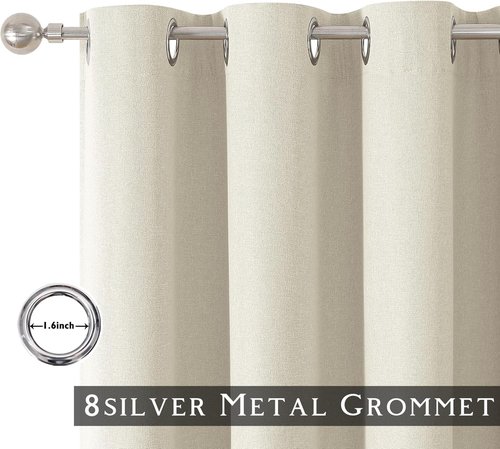 ChrisDowa Blackout Curtains - 100% Solid Birch | Thermal Insulated, Soundproof, 63" Long, 2 Panels