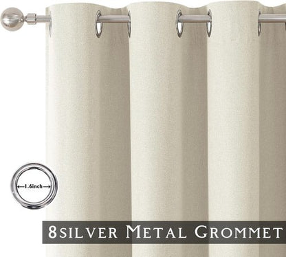 ChrisDowa Blackout Curtains - 100% Solid Birch | Thermal Insulated, Soundproof, 63" Long, 2 Panels