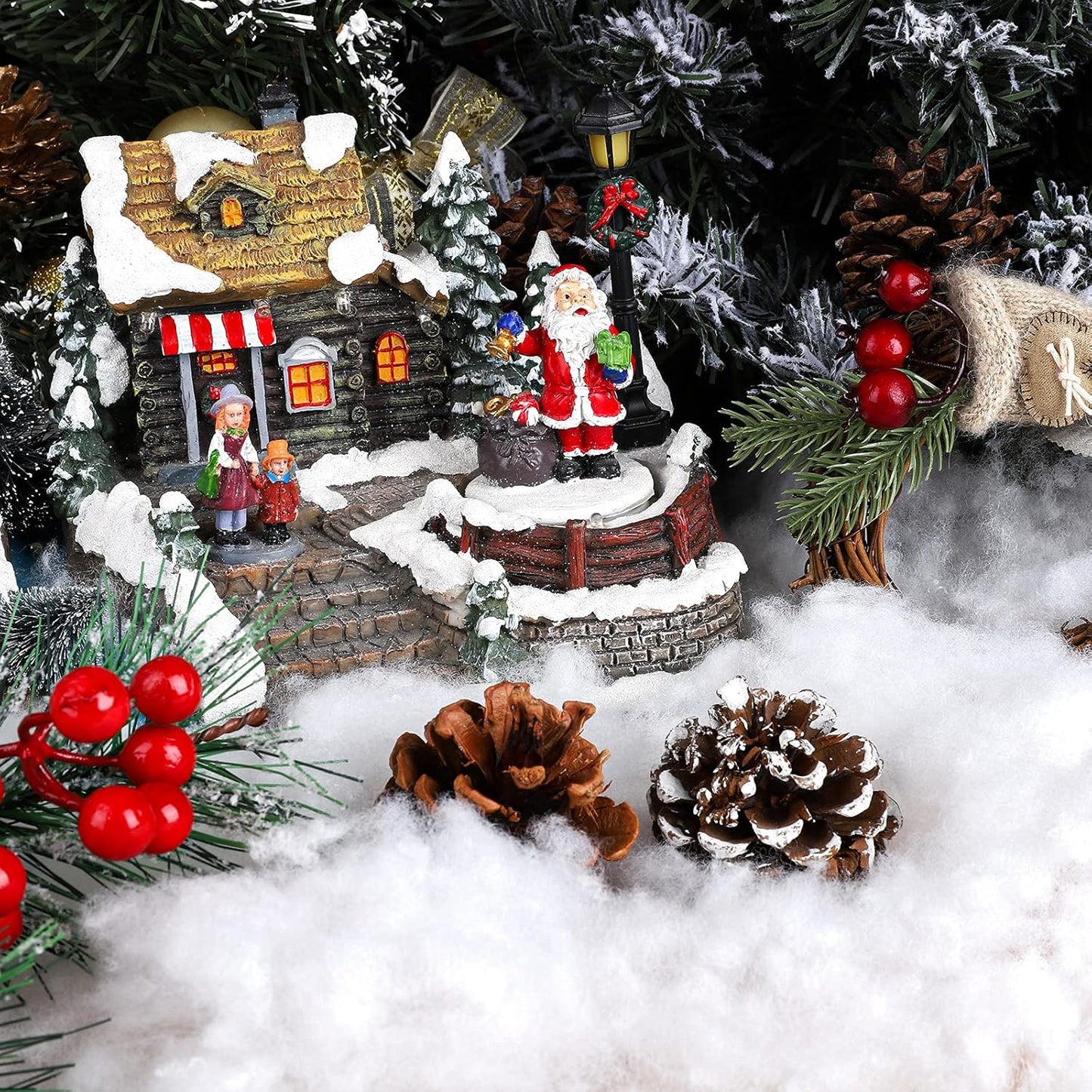 Ruisita Artificial Snow - 35.3 Ounces Fluffy Snow Fiber for Christmas Tree & Holiday Displays