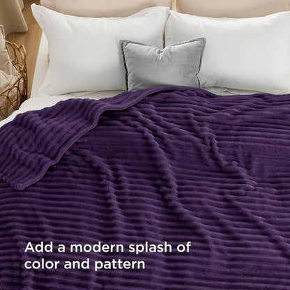 Bedsure GentleSoft Fleece Blanket - Super Soft Cozy Purple King Blanket, 108x90 Inches
