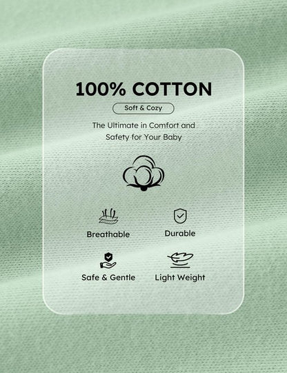 Yoofoss Baby Pajamas 100% Organic Cotton Baby Sleepers for 0-3 Months Boys Girls Clothes, 3-Pack Soft infant Toddler Footed PJs with Mitten Cuffs, Zipper Footies Pajamas