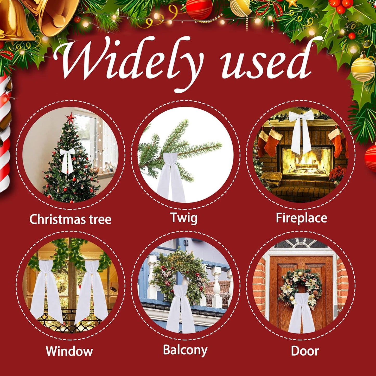 RunNico White Wreath Sash - 4.5" W x 56.3" L | 2 Pack Plain Embroidered Decor for All Occasions