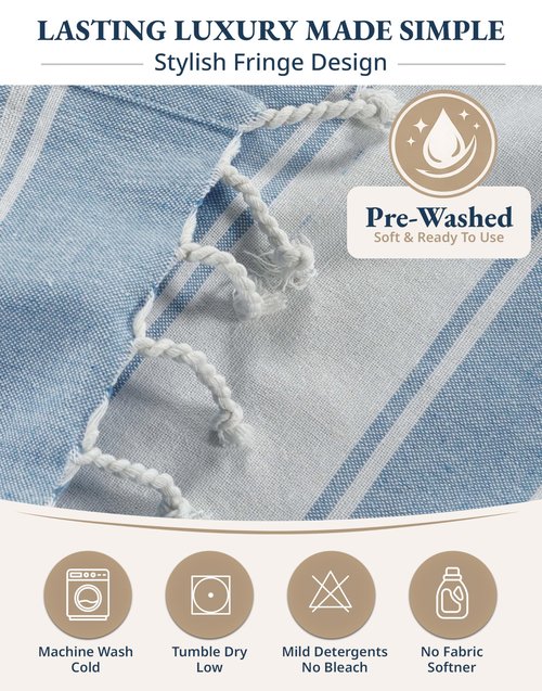 LANE LINEN Beach Towels for Women, 2 Pack Large Beach Towels Oversized, Pre-Washed, No-Shrink Sand Free Beach Towels, Quick Dry, Lightweight Travel Towel,Soft Beach Bath Towel, 39"x71" - Sky Blue
