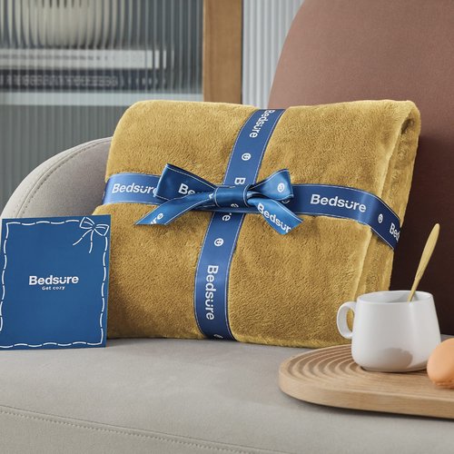 Bedsure GentleSoft Fleece Blanket Twin Size Yellow - 300GSM Lightweight Plush Fuzzy Cozy Soft Warm Blanket for Bed, Sofa, Couch, Travel, Camping, 60x80 inches