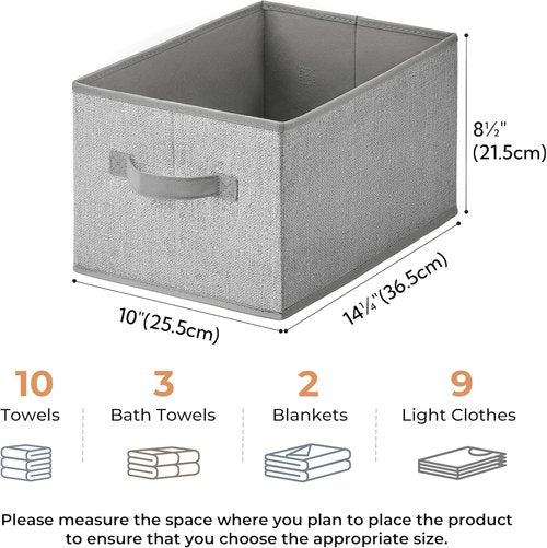 Granny Says Storage Baskets - Medium Gray Fabric Organizers with Handles | 3-Pack Closet Storage Bins