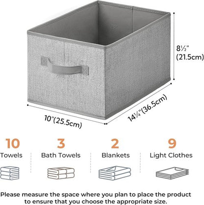 Granny Says Storage Baskets - Medium Gray Fabric Organizers with Handles | 3-Pack Closet Storage Bins