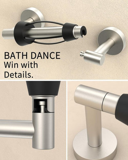 Brushed Nickel Toilet Paper Holder by [Brand Name] - Easy Tear, Wall-Mounted, SUS 304 Stainless Steel, Double Post Design