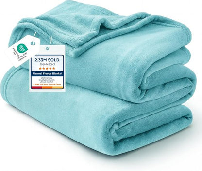 Bedsure GentleSoft Fleece Throw Blanket - Cozy Lightweight Plush Blanket for Couch, River Blue, 50x70 Inches