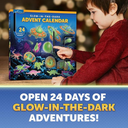 Blue Marble Glow In The Dark Advent Calendar - 24 Fun Science Activities & Animal Figures | Educational Countdown for Kids