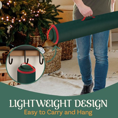 Elf Stor Wrapping Paper Storage Bag - 40-Inch Gift Wrap Organizer | Holds Up to 25 Rolls - Green
