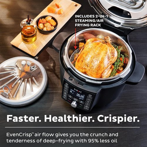 Instant Pot Duo Crisp - 13-in-1 Air Fryer & Pressure Cooker Combo | 6.5 Quart, 1500 Watts, Black - Over 800 Recipes