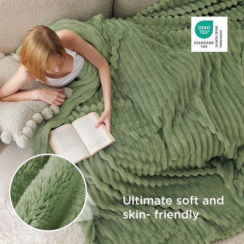 Bedsure GentleSoft Queen Fleece Blanket - Super Soft Cozy Throw for Couch, 90x90 Inches