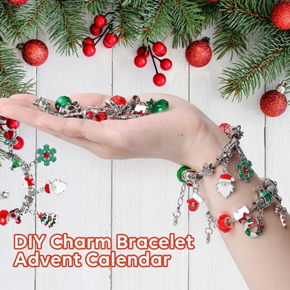 Christmas Advent Calendar Bracelets 2026 - DIY Jewelry Kit with 22 Charm Beads & 2 Adjustable Bracelets for Girls