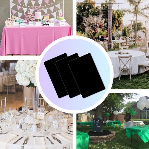 Childom Plastic Tablecloths - 3 Pack Disposable Black for Rectangle Tables 54" x 108" | Perfect for Parties & Events