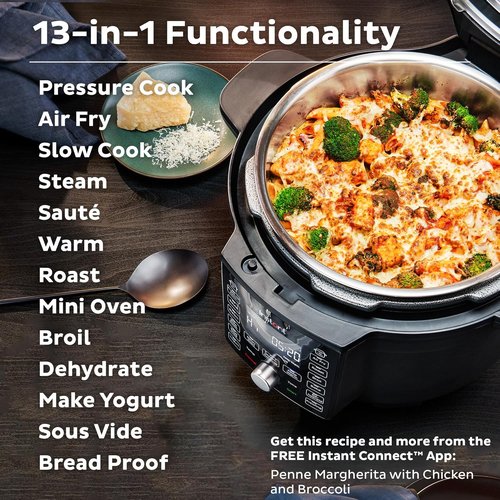 Instant Pot Duo Crisp - 13-in-1 Air Fryer & Pressure Cooker Combo | 6.5 Quart, 1500 Watts, Black - Over 800 Recipes