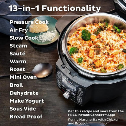 Instant Pot Duo Crisp - 13-in-1 Air Fryer & Pressure Cooker Combo | 6.5 Quart, 1500 Watts, Black - Over 800 Recipes