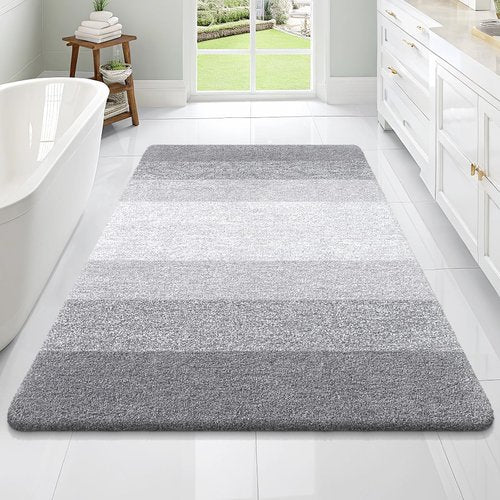 OLANLY Bathroom Rugs Mat 70x46, Extra Soft Absorbent Microfiber Bath Rugs, Rubber Backing, Quick Dry, Machine Washable Bath Mats for Bathroom Floor, Tub and Shower, Home Decor Accessories, Light Grey