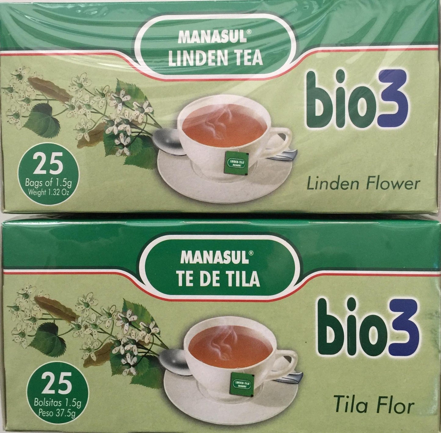 Manasul Linden-Tilo Tea 25's 2-PACK-50 TOTAL TEA BAGS