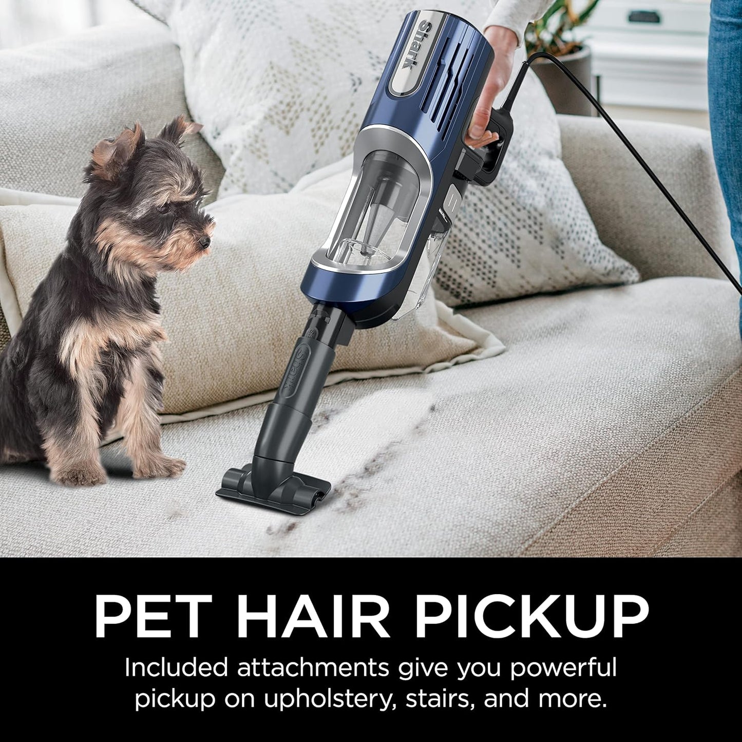 Shark HZ600C Ultralight Pet Pro Corded Stick Vacuum - PowerFins & Self-Cleaning Brushroll, Ideal for Pet Hair