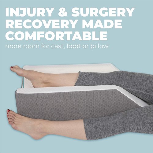 Kölbs Single Leg Elevation Pillow - Stylish Jacquard Cover for Post-Surgery Ankle & Knee Support