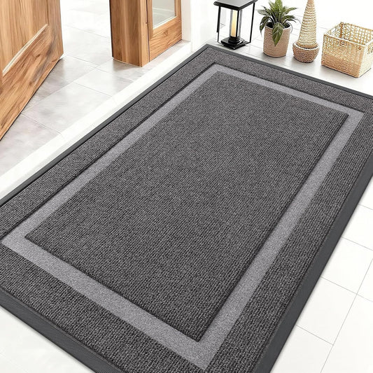 OLANLY Waterproof Front Door Mat - All-Season Indoor/Outdoor Doormat, Easy Clean, 47x32, Dark Grey