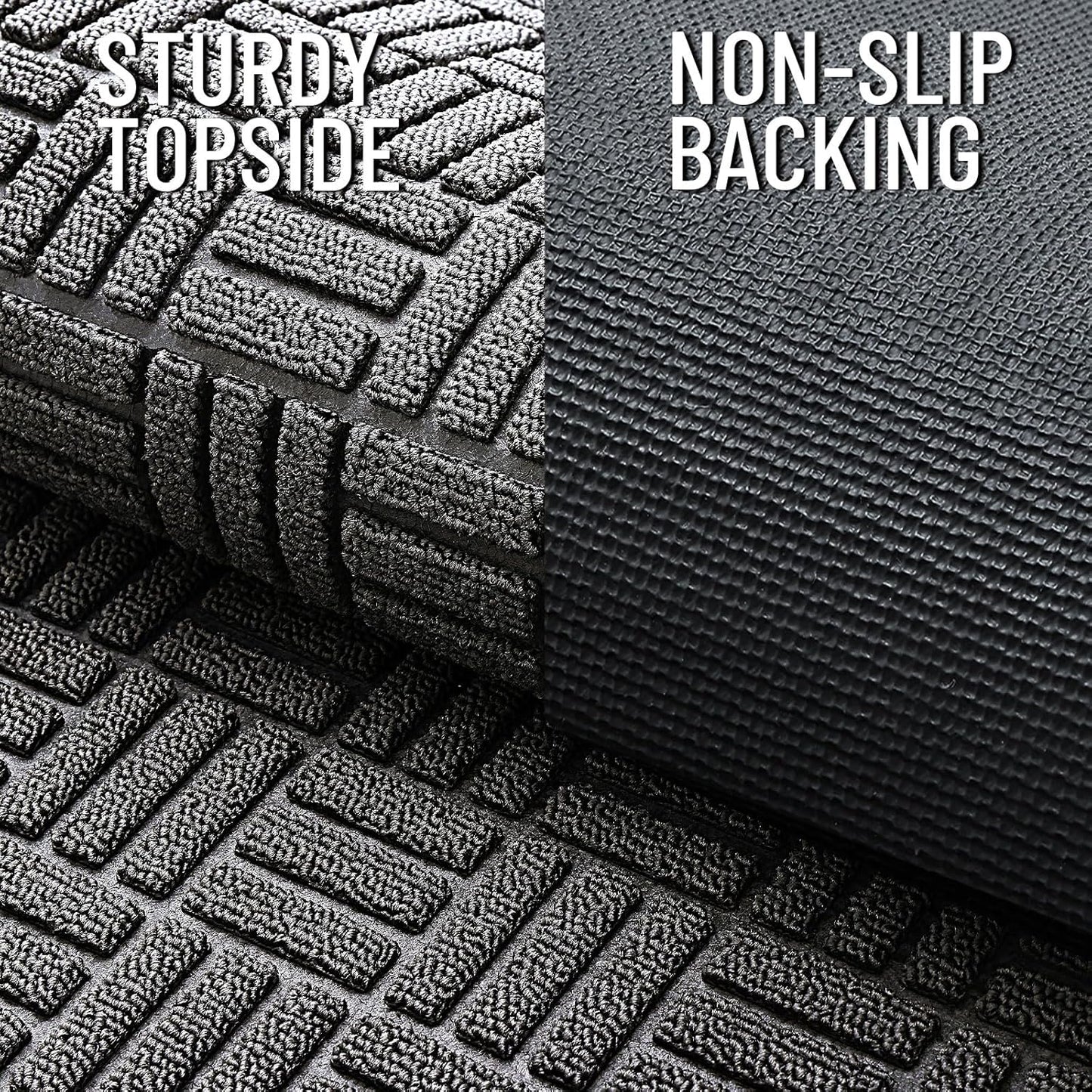 OLANLY Heavy Duty Front Door Mat - Absorbent Natural Rubber | Non-Slip, Stain & Fade Resistant, 29.5x17, Grey