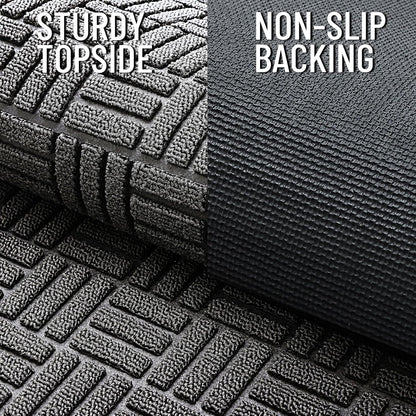 OLANLY Heavy Duty Front Door Mat - Absorbent Natural Rubber | Non-Slip, Stain & Fade Resistant, 29.5x17, Grey