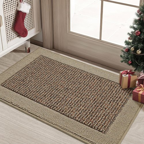 BEQHAUSE Indoor Door Mat - Non-Slip, Washable, Stain-Resistant Entryway Rug | 20"x32", Taupe