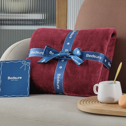 Bedsure GentleSoft Fleece Throw Blanket Red - 300GSM Christmas Blankets for Couch, Sofa, Bed, Soft Lightweight Plush Cozy Throws for Toddlers, 50x60 inches
