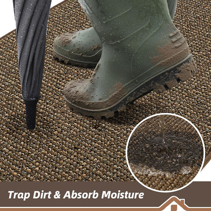 BEQHAUSE Dirt Trapper Door Mat - Non-Slip, Washable, Absorbent Entrance Mat | 36" x 60", Brown