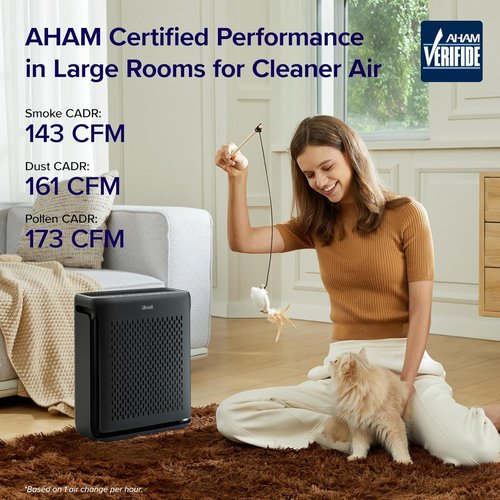 LEVOIT Air Purifier | Smart WiFi HEPA Filter for Large Rooms Up to 1073 Ft² - Black, Vital 100S-P