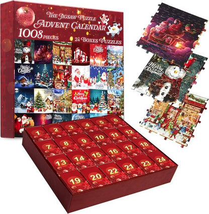 KreativeKraft Puzzle Advent Calendar 2025 - Fun Christmas Countdown for Kids & Adults | 24 Mini Puzzles