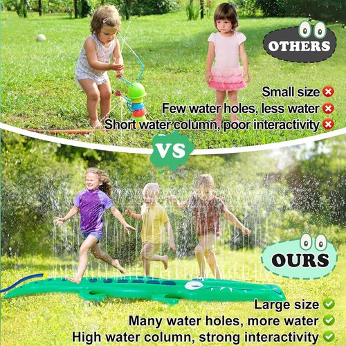 Crocodile Sprinkler - Extra Large 96" Water Toy for Kids | Durable Inflatable Outdoor Fun