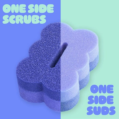 Brite by Scotch-Brite 2-Sided Scrub Sponge - Midnight Mode for Effective Kitchen Cleaning | 6 Pack