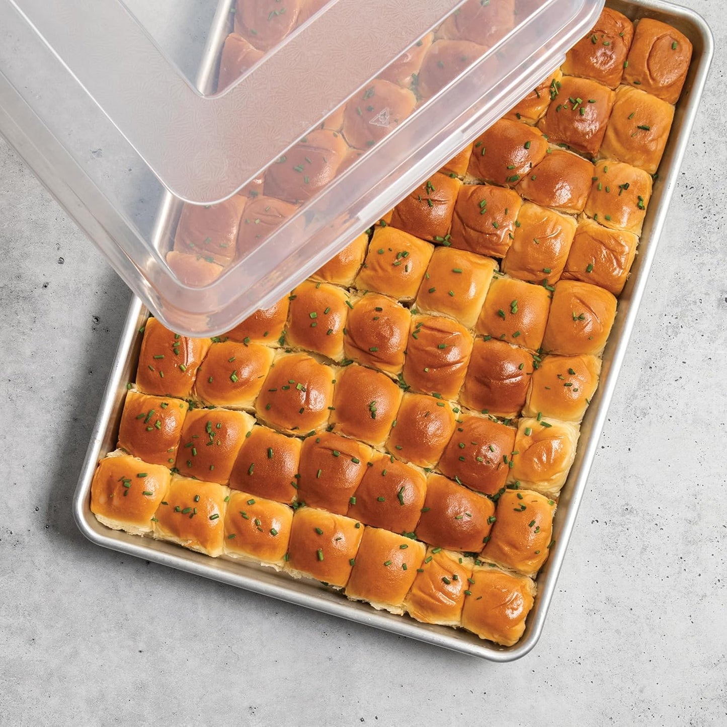 Nordic Ware Extra Large Baking Pan - High-Sided Natural Aluminum with Reinforced Steel Rim | 21.1 x 15 x 2 Inches