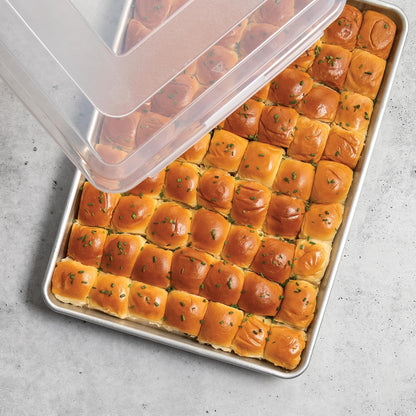 Nordic Ware Extra Large Baking Pan - High-Sided Natural Aluminum with Reinforced Steel Rim | 21.1 x 15 x 2 Inches