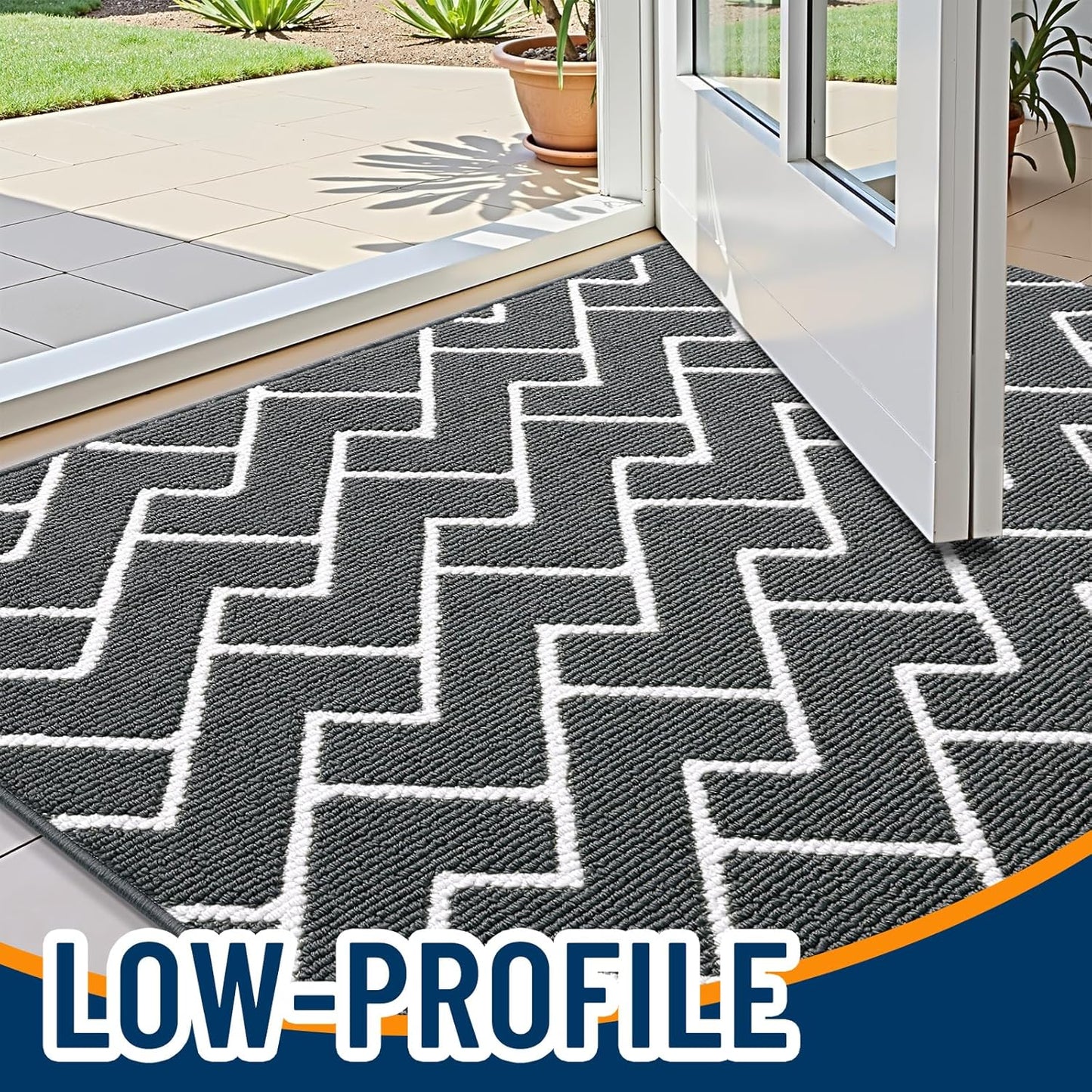 OLANLY Non-Slip Front Door Mat - Dirt Resistant & Absorbent | Washable Indoor Doormat 36x24, Charcoal